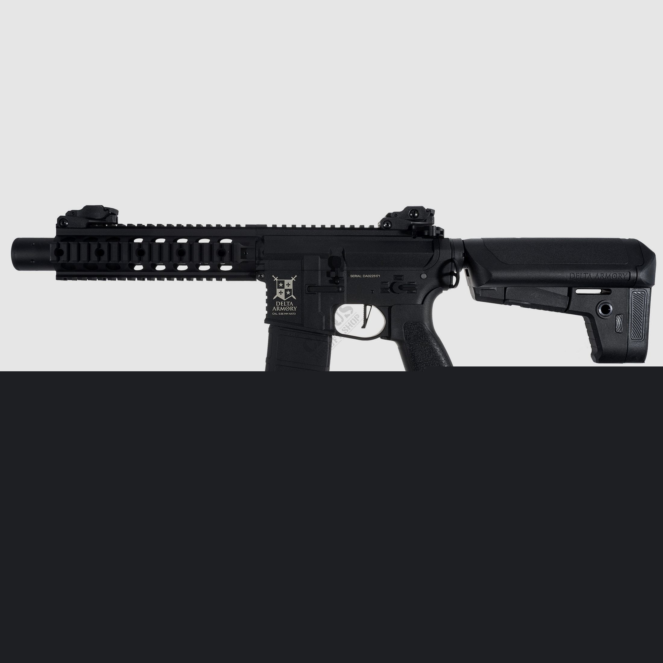 AR15 SilentOps 8 Zoll BRAVO Delta Armory Schwarz S-AEG Airsoft Gewehr Frei ab 18 Jahren