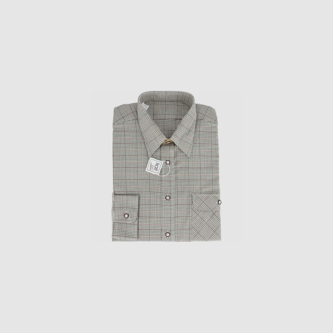 Katt Sport- und Freizeithemd kariert grün/braun/beige langarm 40
