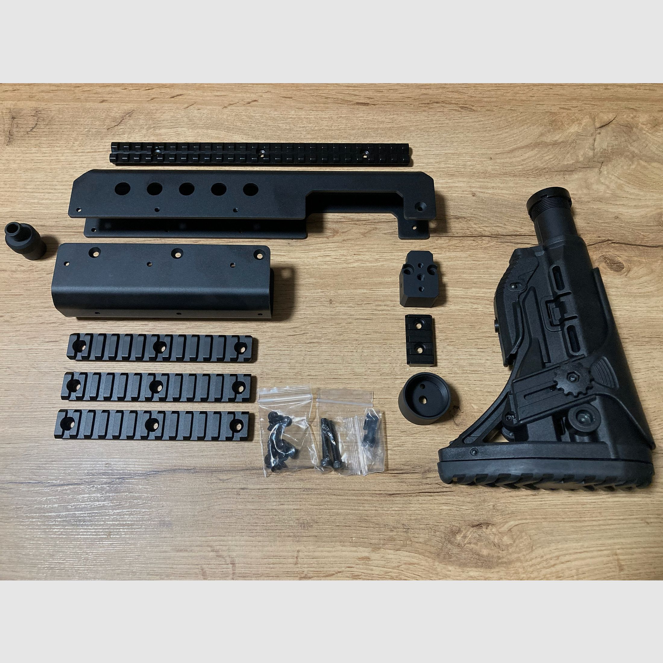 Chasis de aluminio/sistema de stock táctico para Huben GK1 & GK1 Mini/Shorty, ¡NO plástico/impresión 3D!