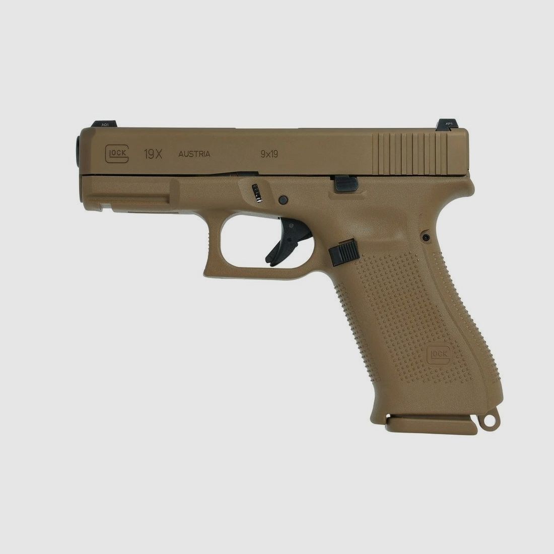 Glock 19X en calibre 9mm Luger en brun coyote