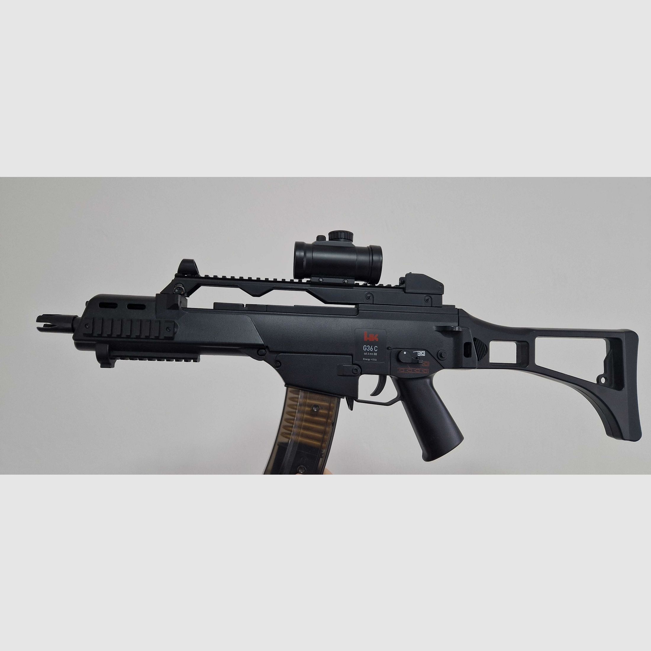 Airsoft / Softair Set – G36C AEG + Beretta 90Two – Beginner set, under 0.5 Joule