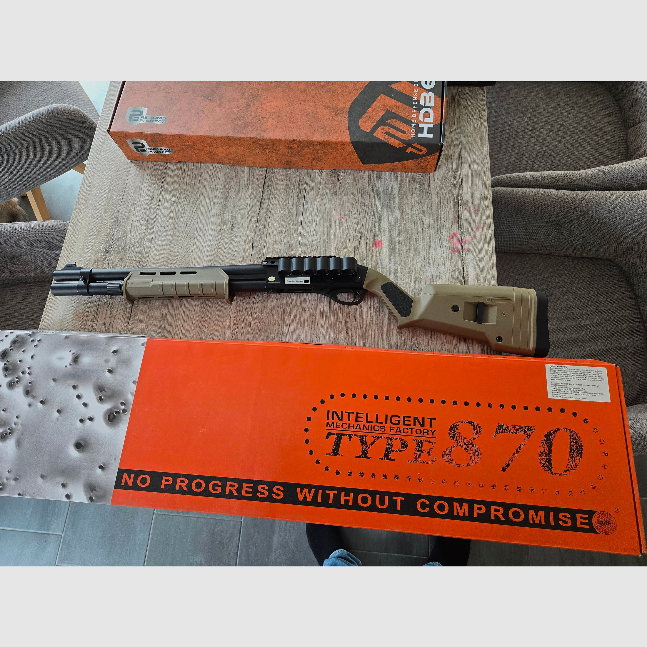 Golden Eagle M870 Schrotflinte tan Airsoft 6 mm