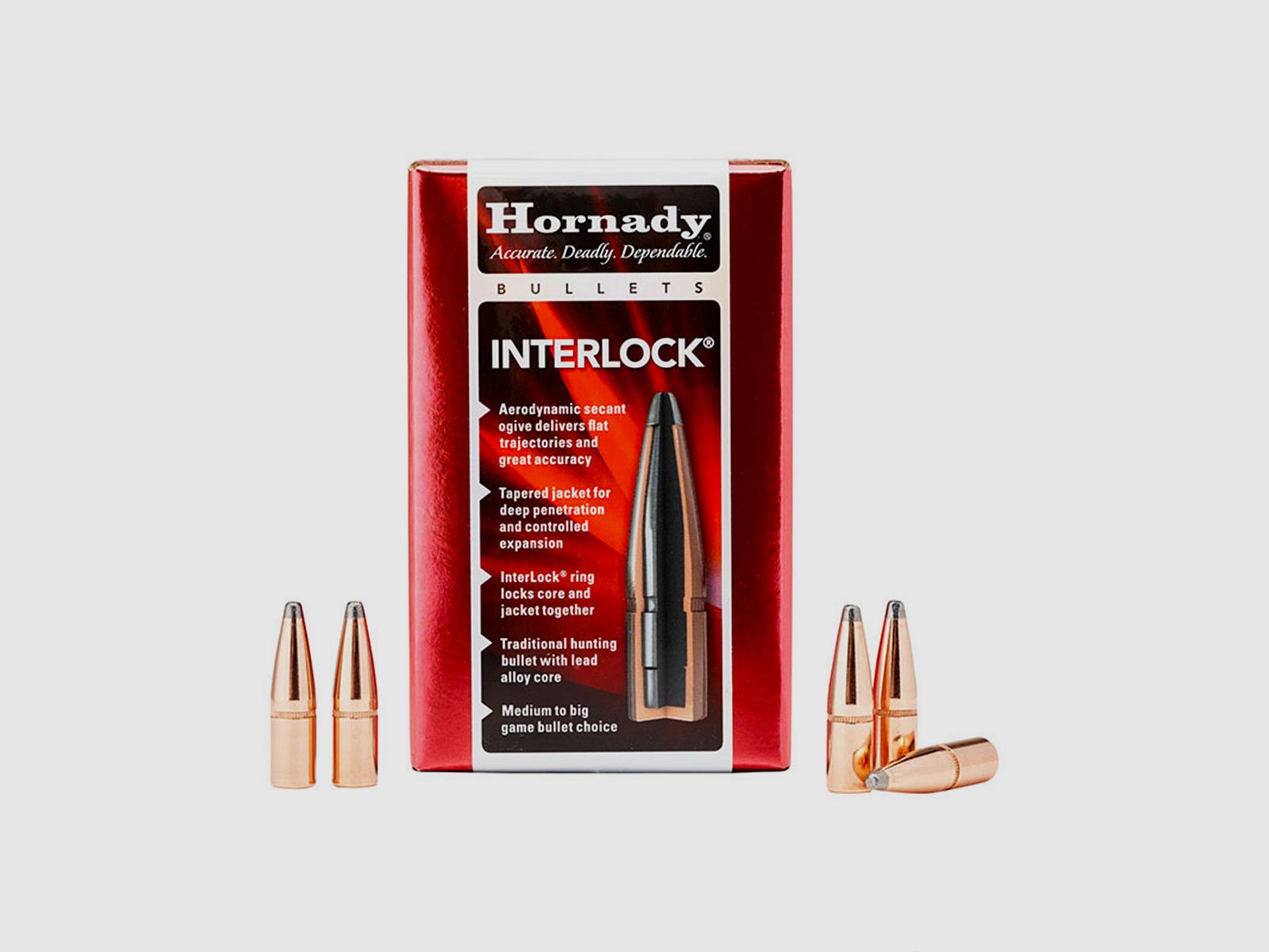 WIEDERLADUNGSGESCHOSSE – HORNADY – 7mm .284 162 gr InterLock® BTSP – 2845 (100 STK)