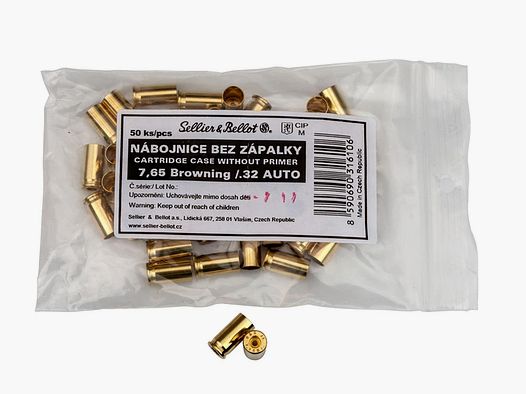 Sellier & Bellot Hulzen 7,65 Browning 50 stuks