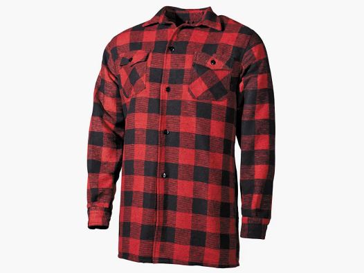 Holzfällerhemd, schwere Qualität, Rot / Schwarz kariert, Größe M