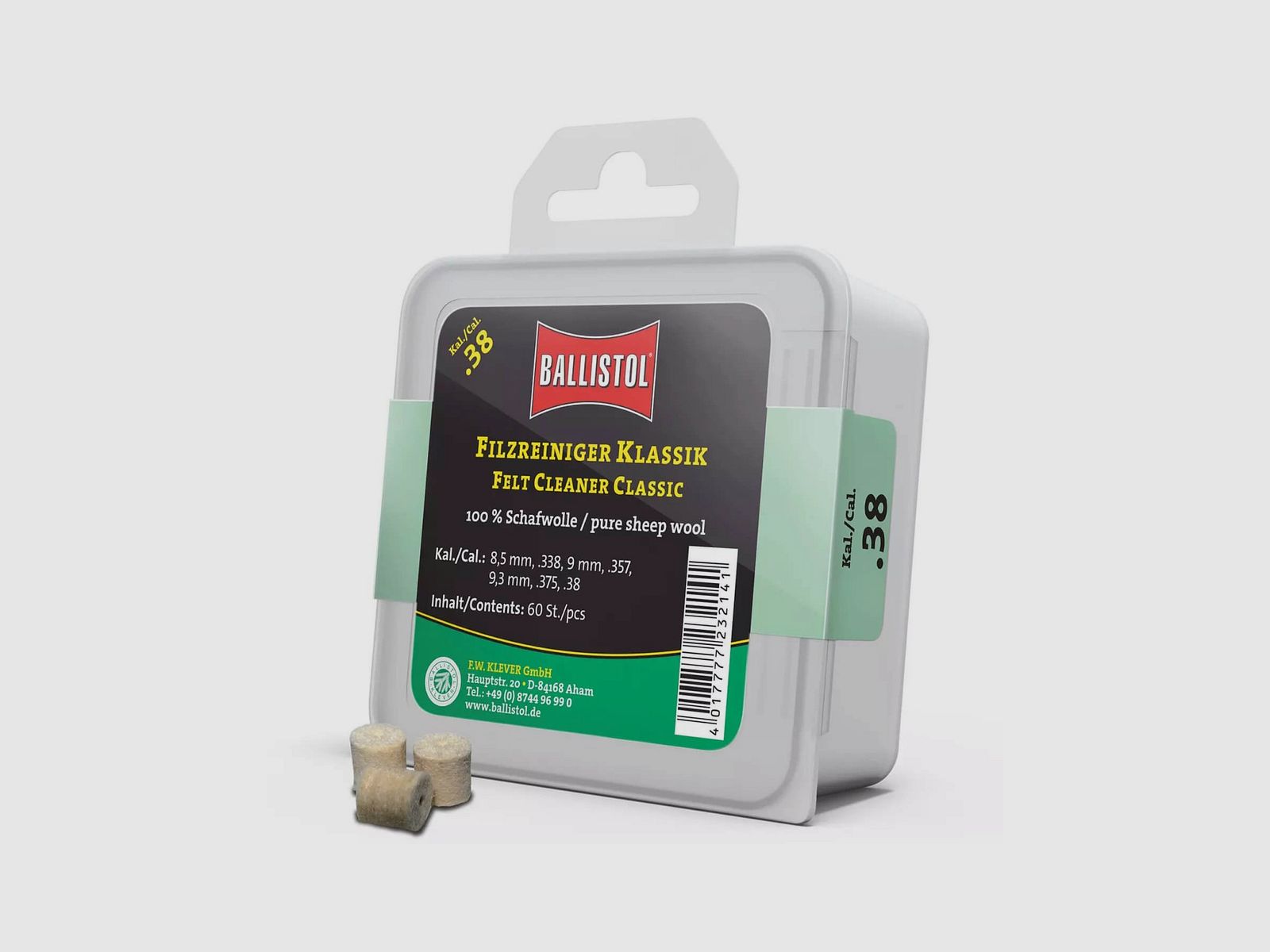 Feltrini Ballistol Classic per pulizia canne 60 pz cal. 9/.38/.357