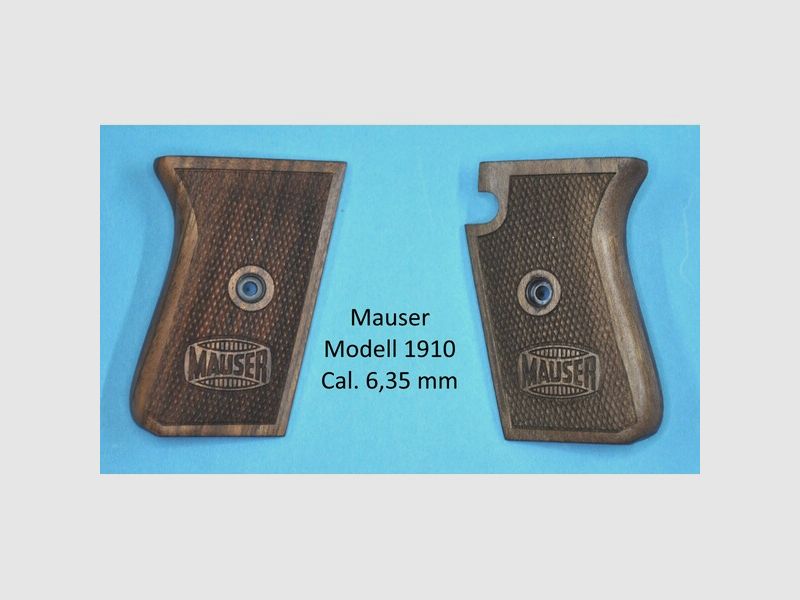 Nussbaum-Griffschalen für Pistole Mauser Modell 1910 im Cal. 6,35 mm