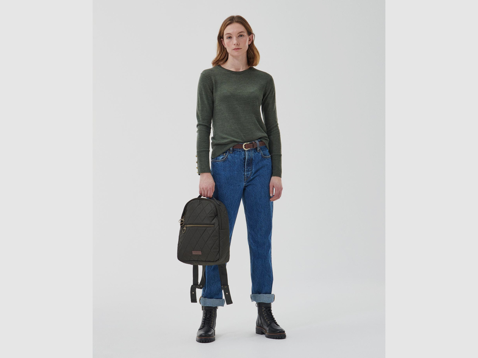 BARBOUR Quilted Backpack Olive