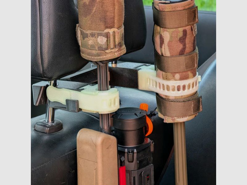 Rifle holder system "Krabbe Pro" for headrests in the car | Jagawams