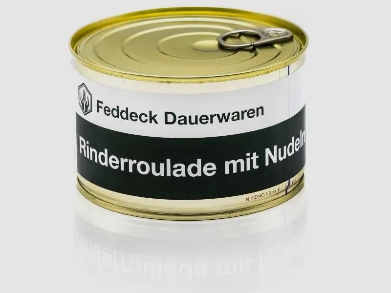 Feddeck Dauerwaren Fertiggericht Dose Rinderroulade mit Nudeln 400 g