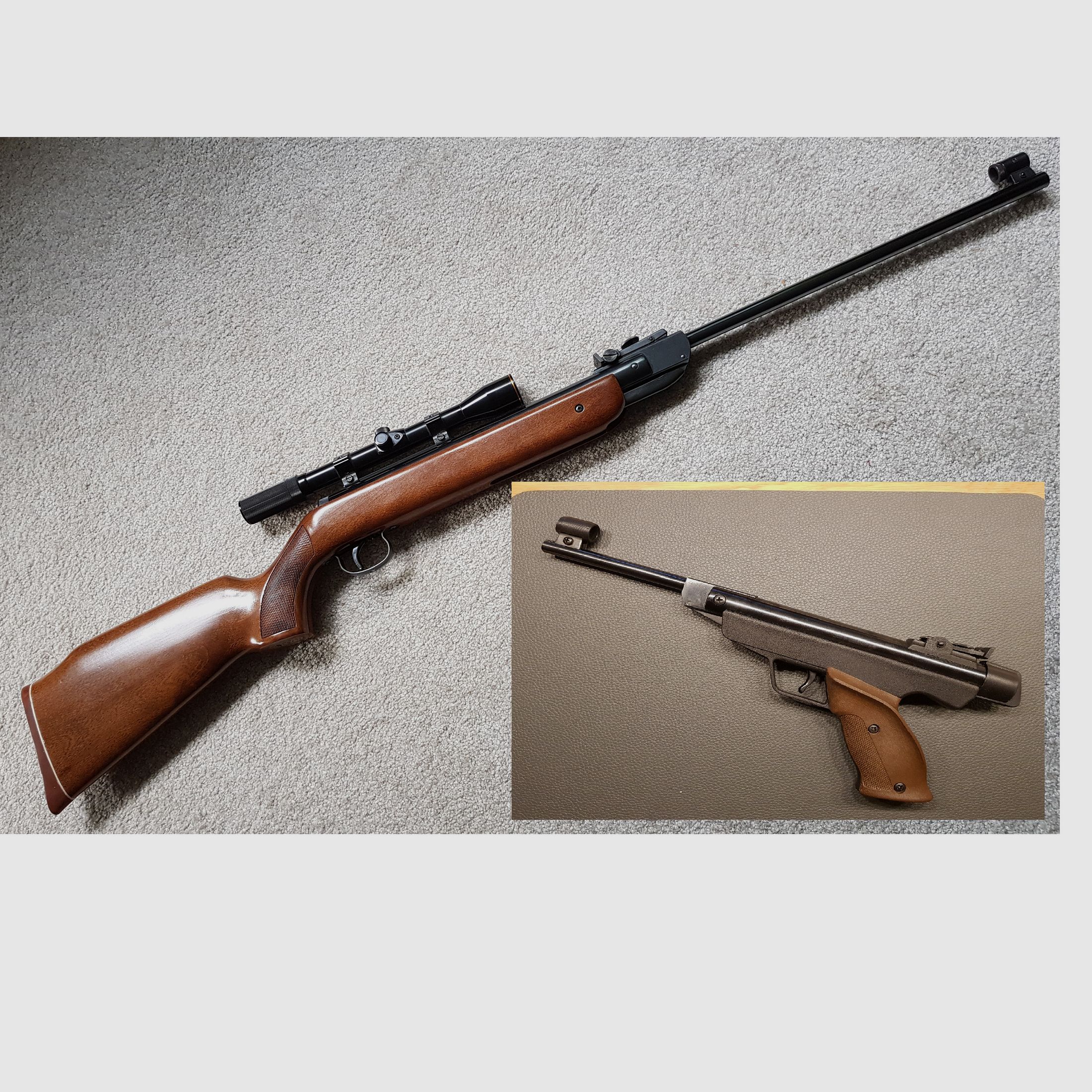 Diana Mod.5 pistola de aire y Diana Mod.35 rifle de aire con scope 4,5mm "F, imagen 1 de 9