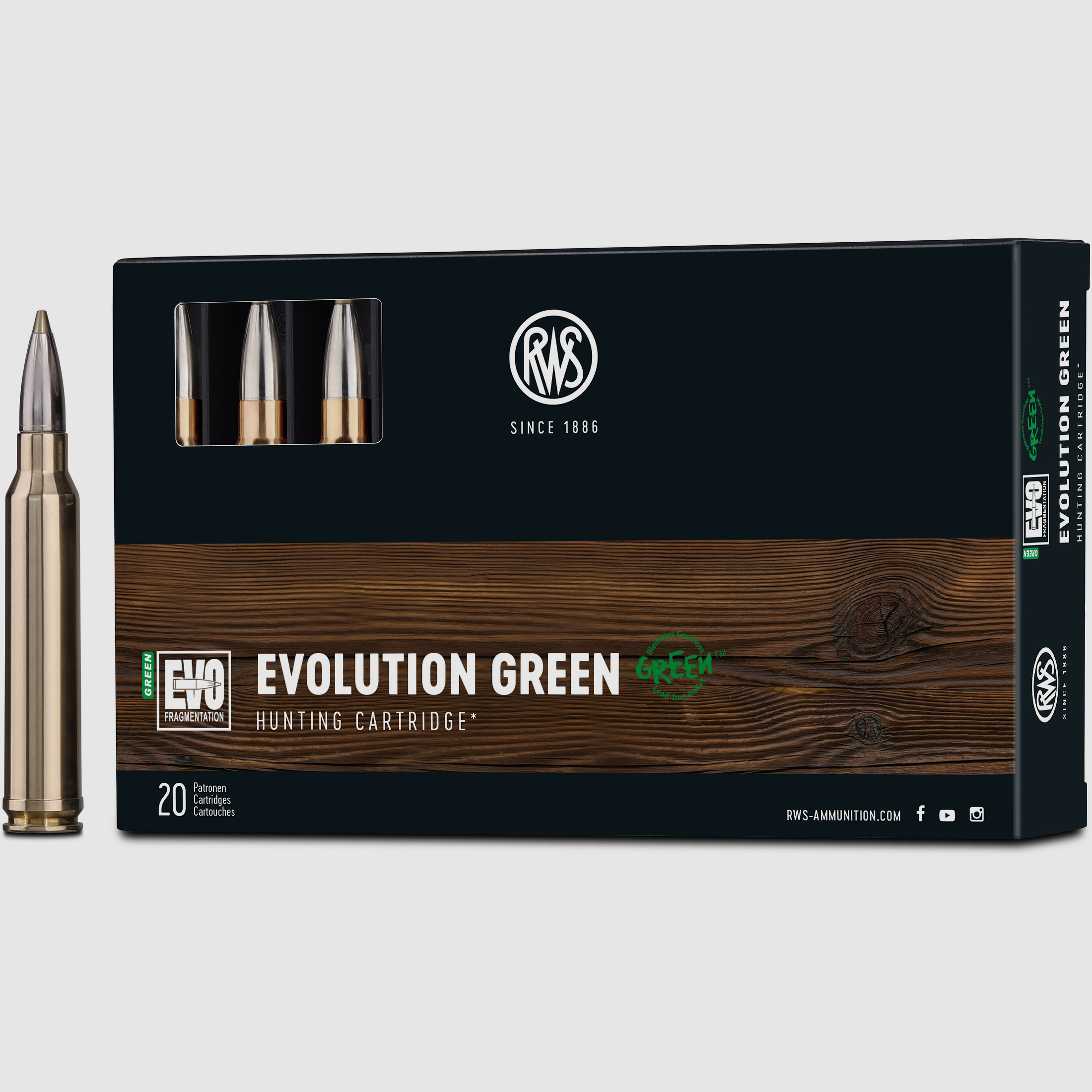 RWS .300WinMag EVO Green 9,0g Bleifreie Büchsenpatronen