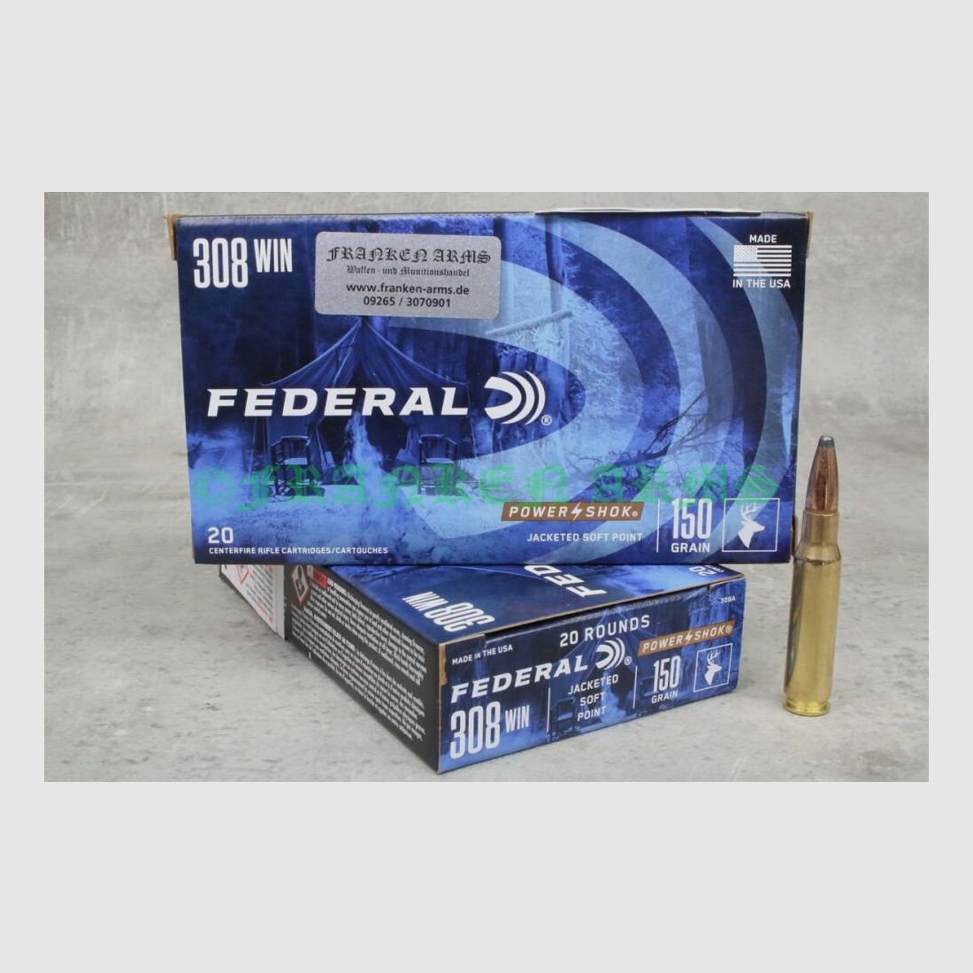Federal Power Shok .308 Win Teilmantel 150gr. 9,7g 20 Stück Staffelpreise