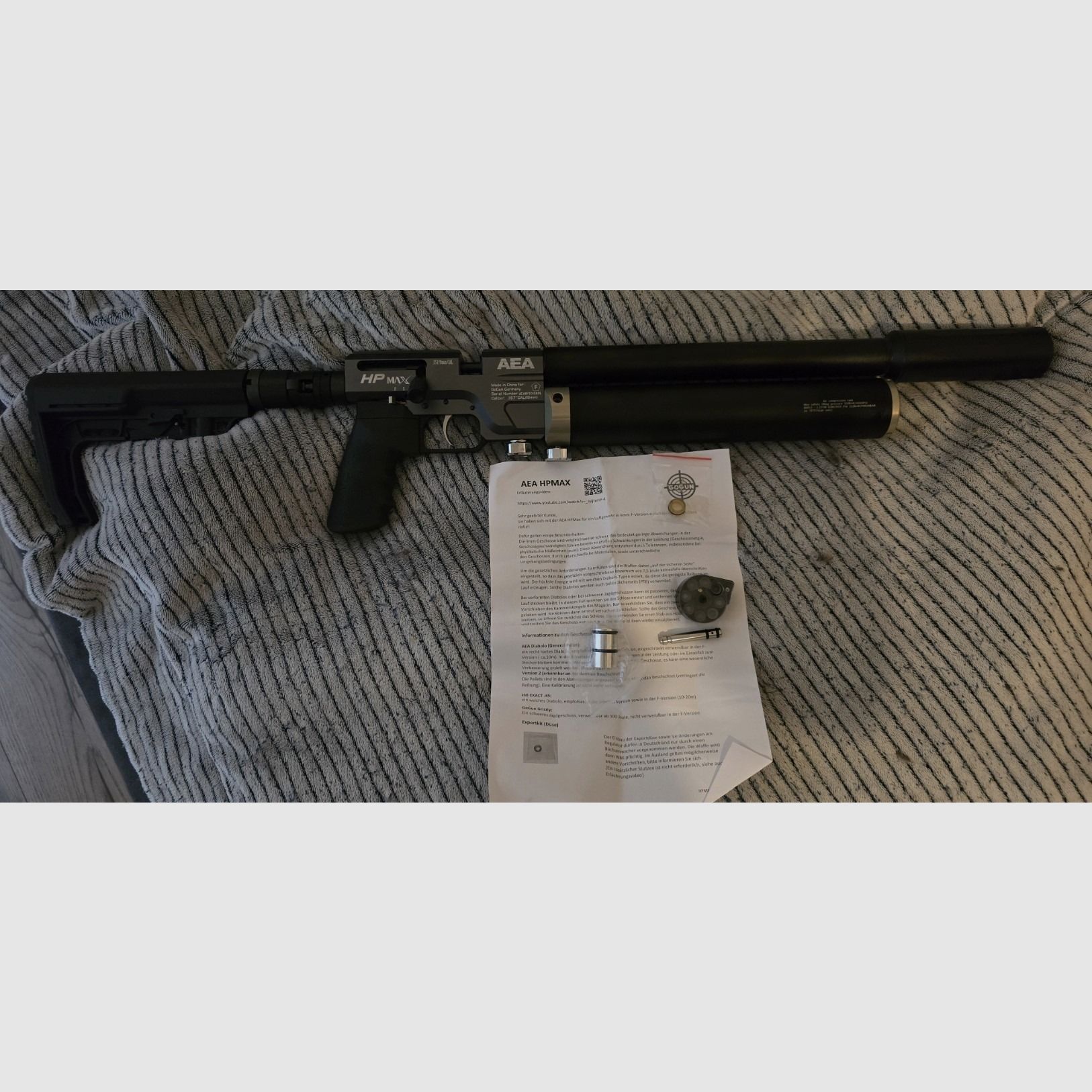 Carabina de aire comprimido Hp Max con silenciador