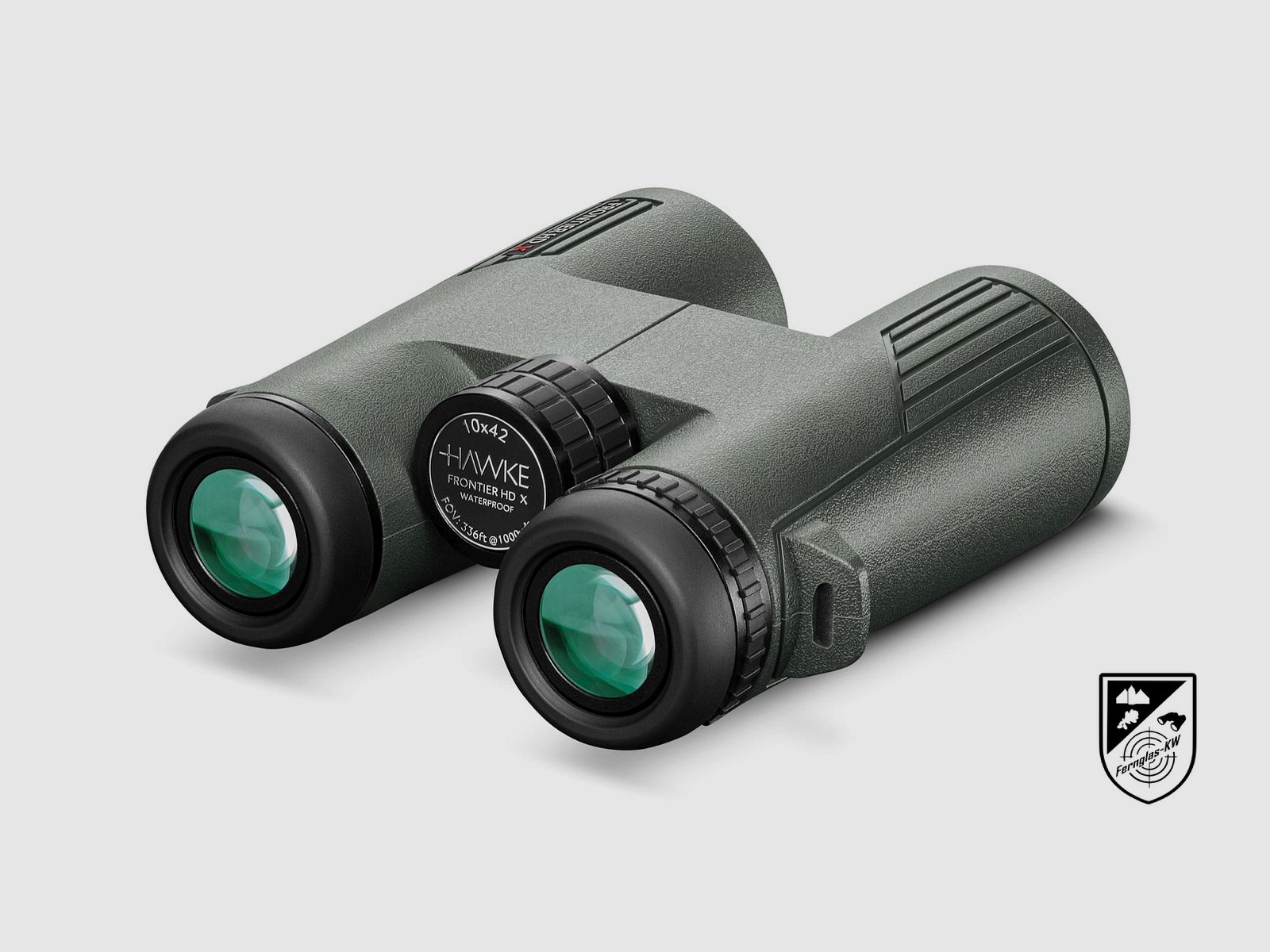 HAWKE 38012 Frontier H DX 10x42 Fernglas Grün mit Zubehör