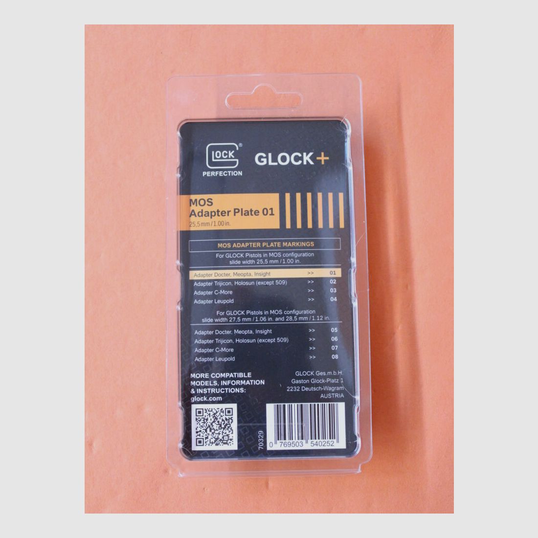 Glock Glock MOS: Adapterplaat 01 voor leuchtpunktvisieren Docter/ Meopta/ Insight/ Vortex/ Burris