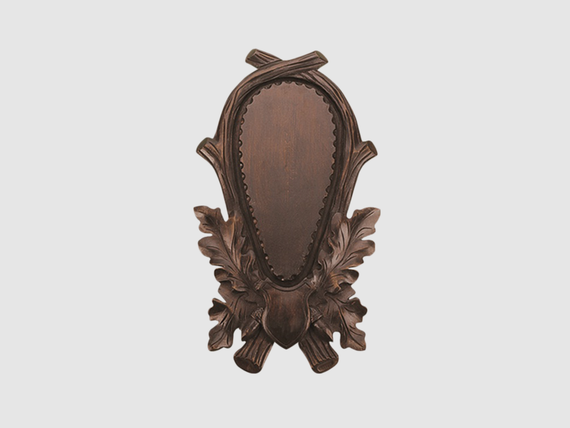 Handgeschnitzte Schilder für Hirschtrophäen Weichholz 68cmx35cm