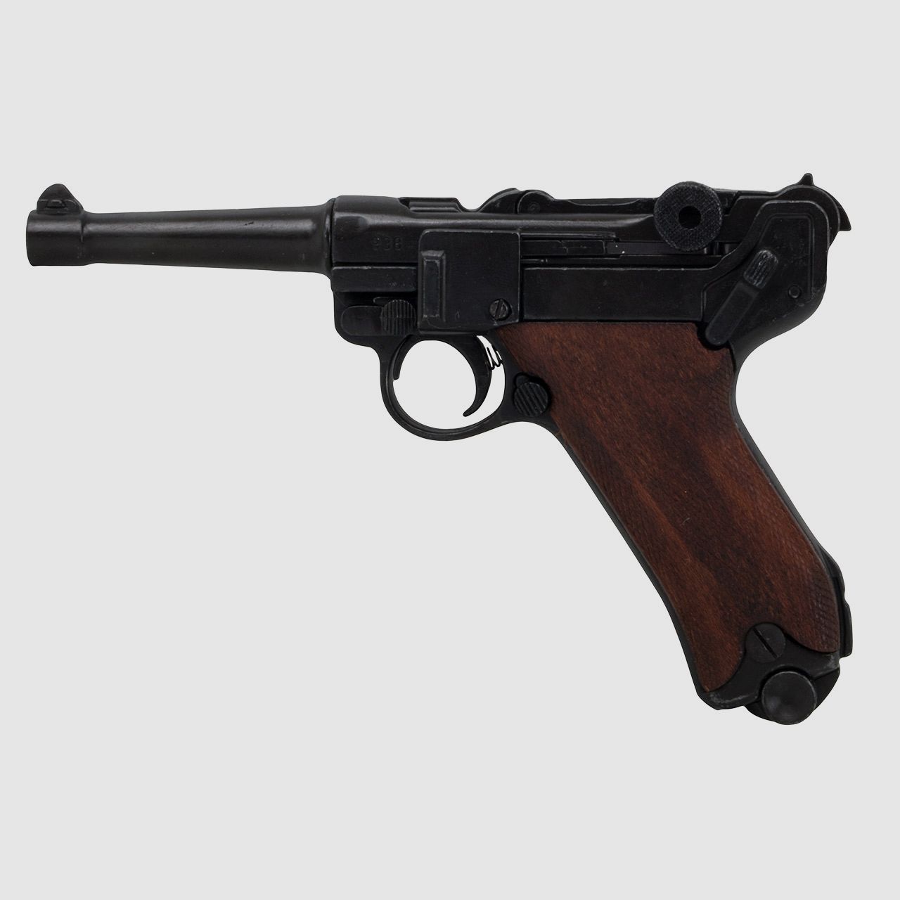 Denix Deko Pistole Denix Parabellum Luger P08 schwarz braune Holzgriffschalen