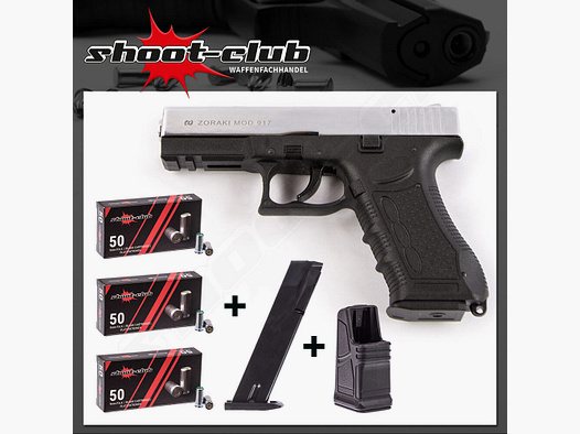 Zoraki	 917 Schreckschusspistole chrom 9 mm P.A.K. Platzpatronen-Set