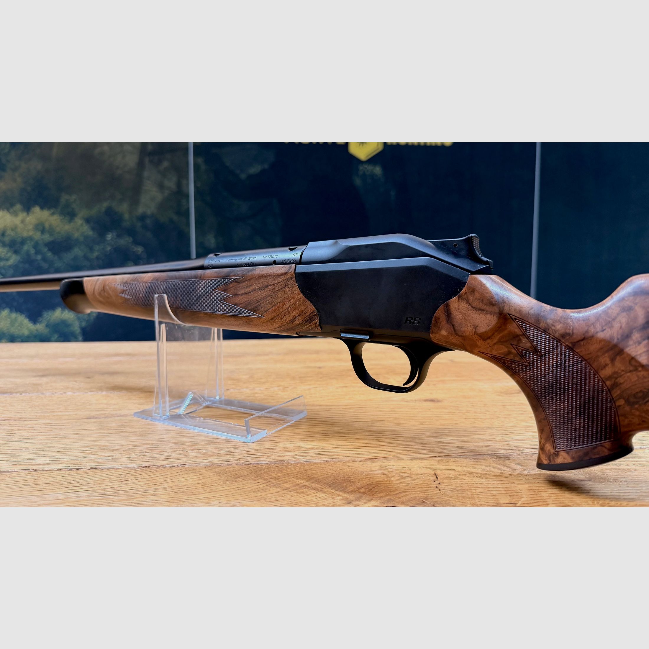 Blaser R8 Holzklasse 7 / Stahlkugel graviert mit Fischhaut / Kaliber und Lauflänge nach Wahl, Bild 8 von 11