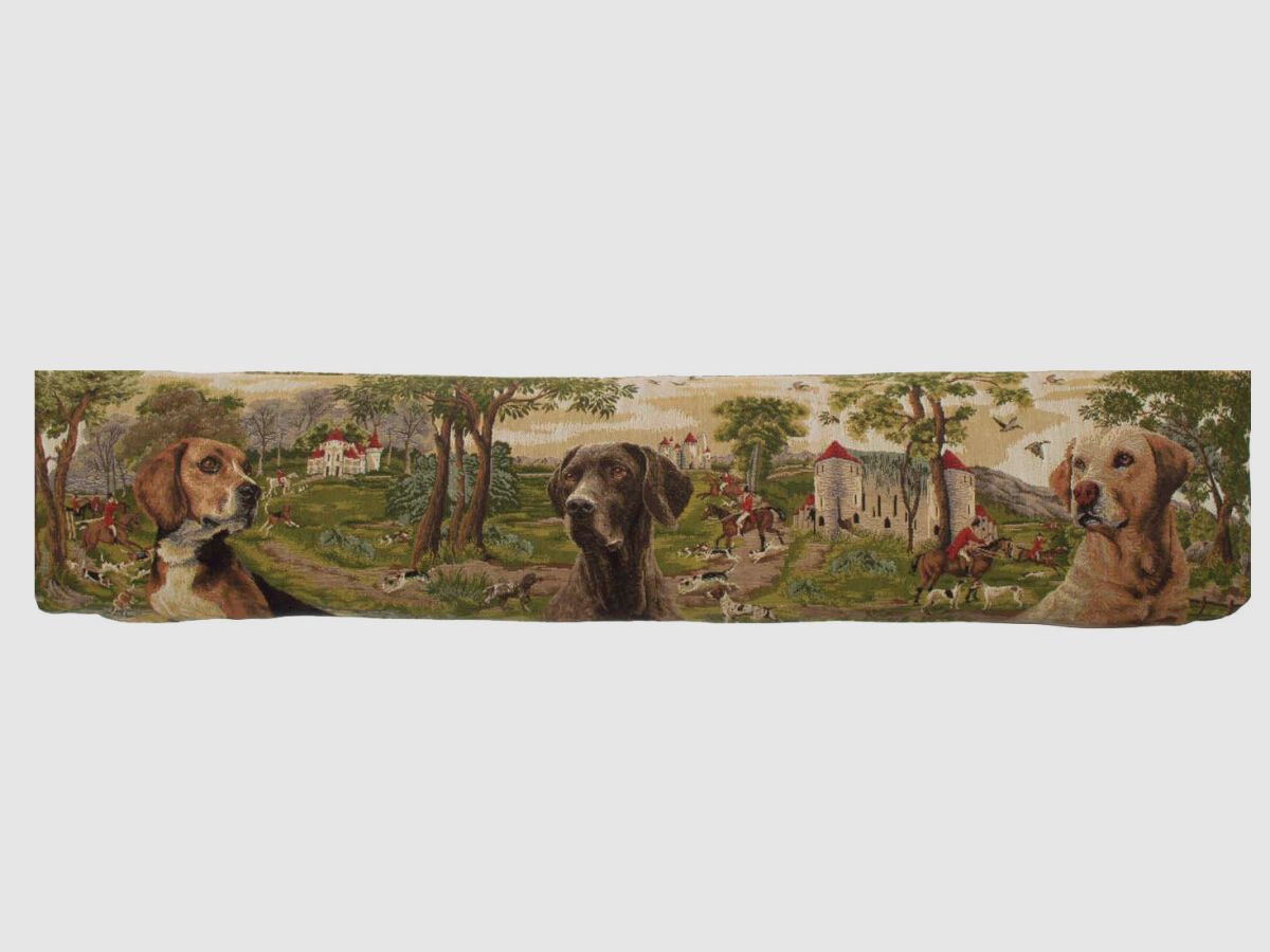 Lovergreen Taschen und Trvorleger und Abtreter Motiv Zugluftstopper jagende Hunde