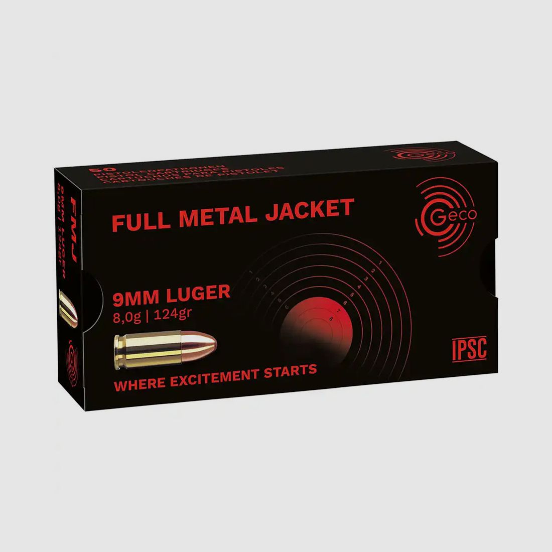 Geco 9 mm Luger Vollmantel 8,0g / 124grs.