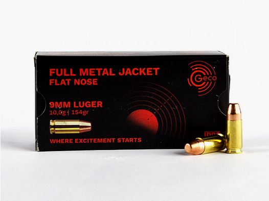 GECO 9 mm Luger, FMJ płaski 154 grs 1 opakowanie (50 strzałów po 0,3999 €*)