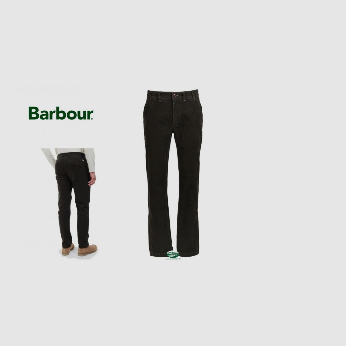 BARBOUR Pantaloni velluto Neuston brown