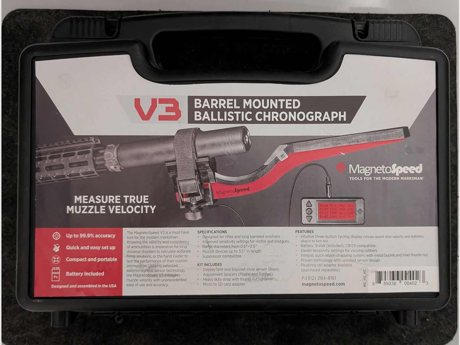 Geschwindigkeitsmesser Magnetospeed V3 mit Koffer Chronograph