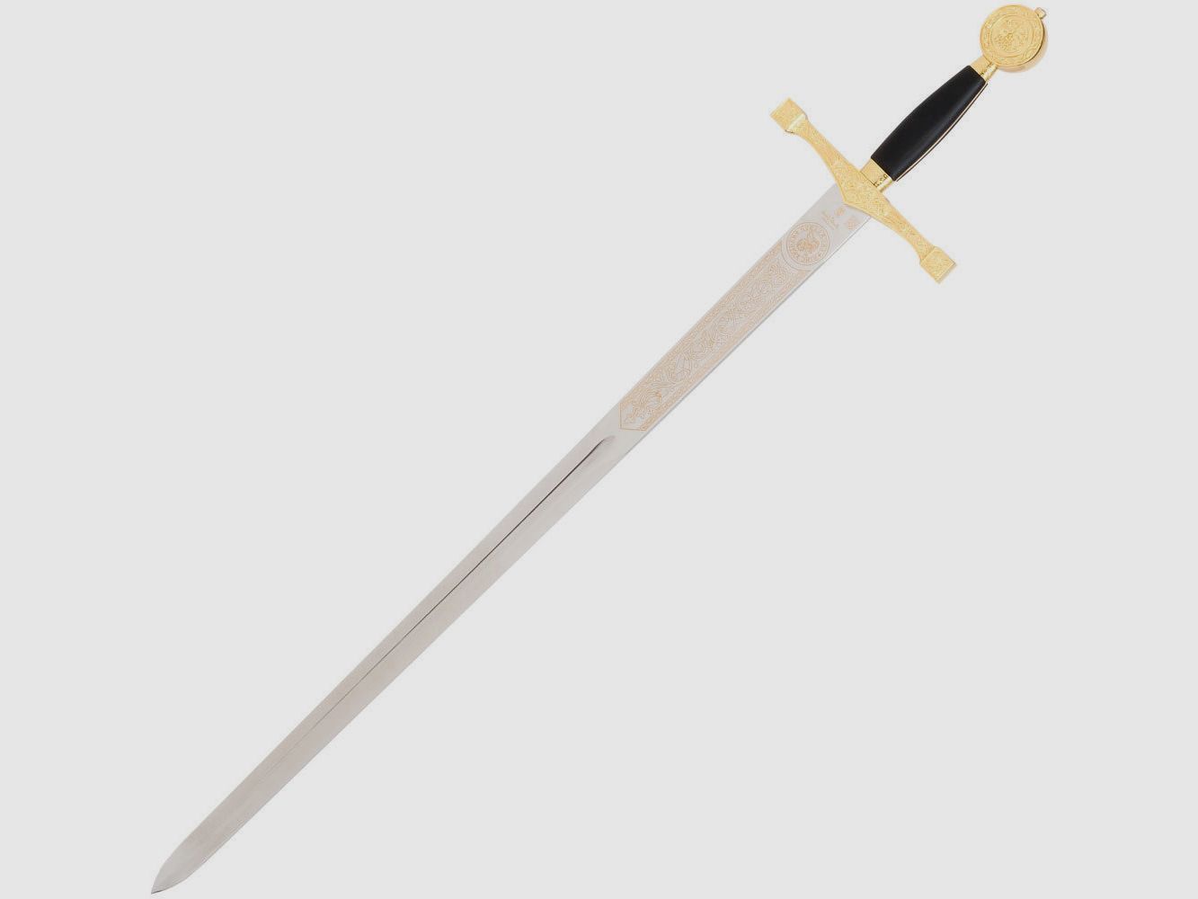 Miecz Excalibur Gold z pozłacanymi elementami uchwytu