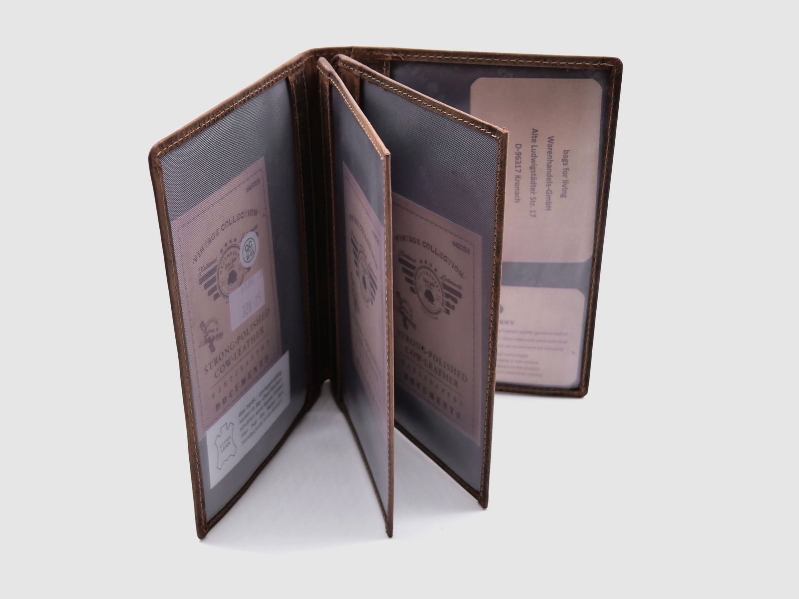 Greenburry leather hunting license folder ID folder case stag brown 328B-stag-25