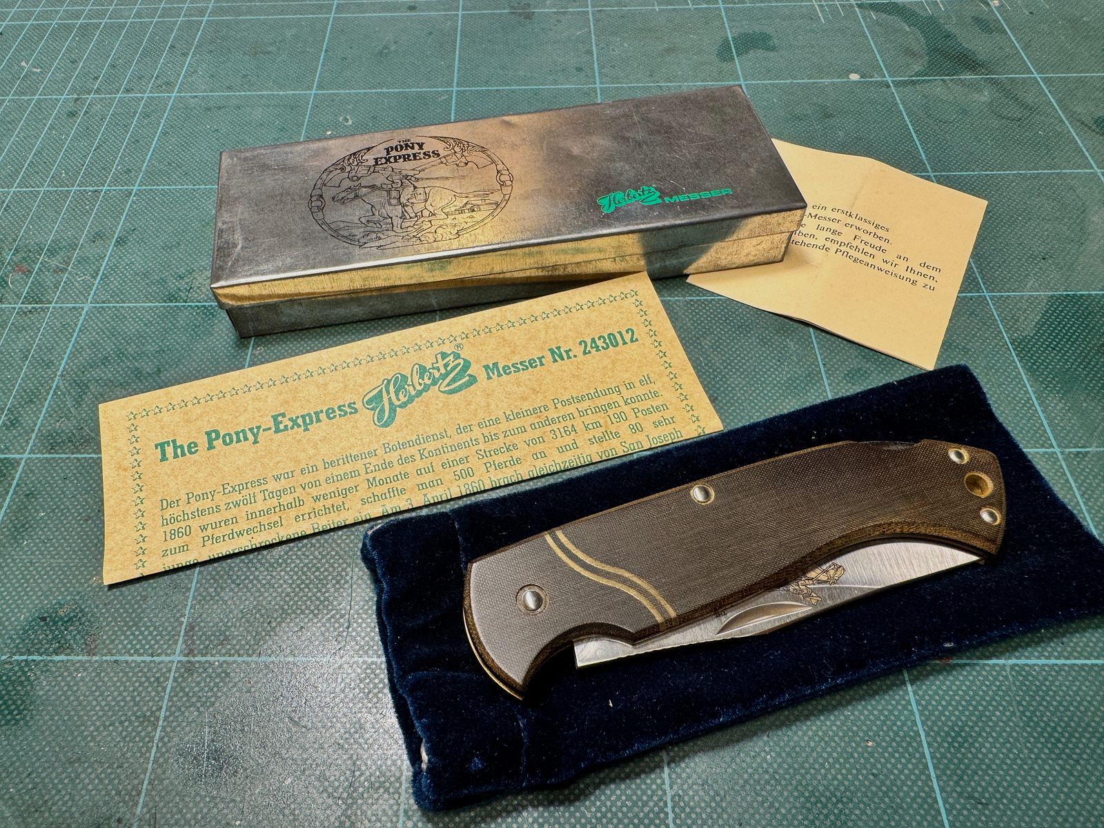 Herbertz collector's knife "The Pony Express" No. 243012 – complete set OVP & certificate