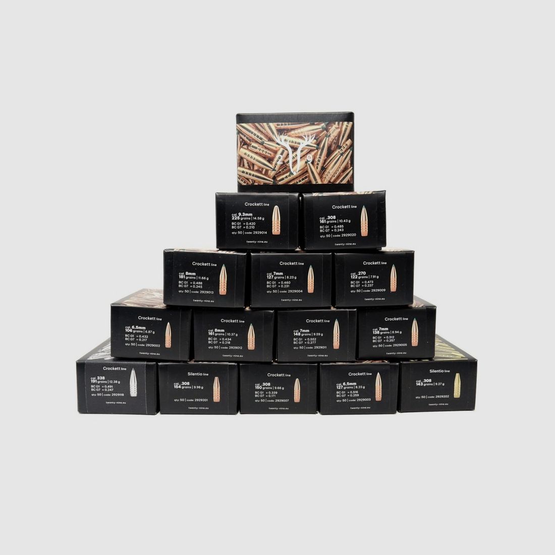 PALLE TWENTY-NINE CROCKETT LINE Hunting Bullets cal.30 grs 161, immagine 2 di 3