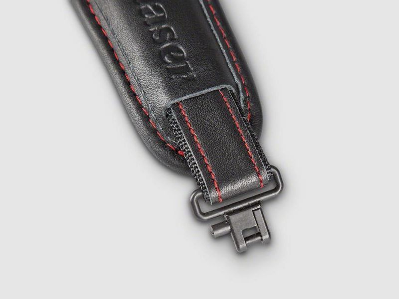 BLASER Gewehrriemen Extra breit: Leder -MONZA- schwarz  m. 2 Patronenhalter