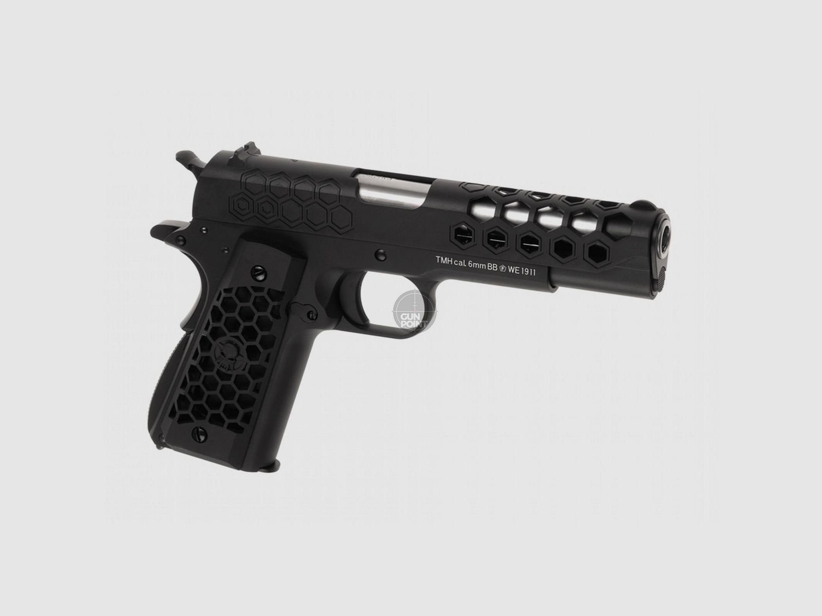 Softair - Pistole - WE - M1911 Hex Cut Full Metal GBB black - ab 18, ber 0,5 Joule