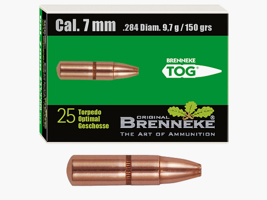 Balle Brenneke 7mm (.284) TOG 9,7g / 150gr 25 pièces