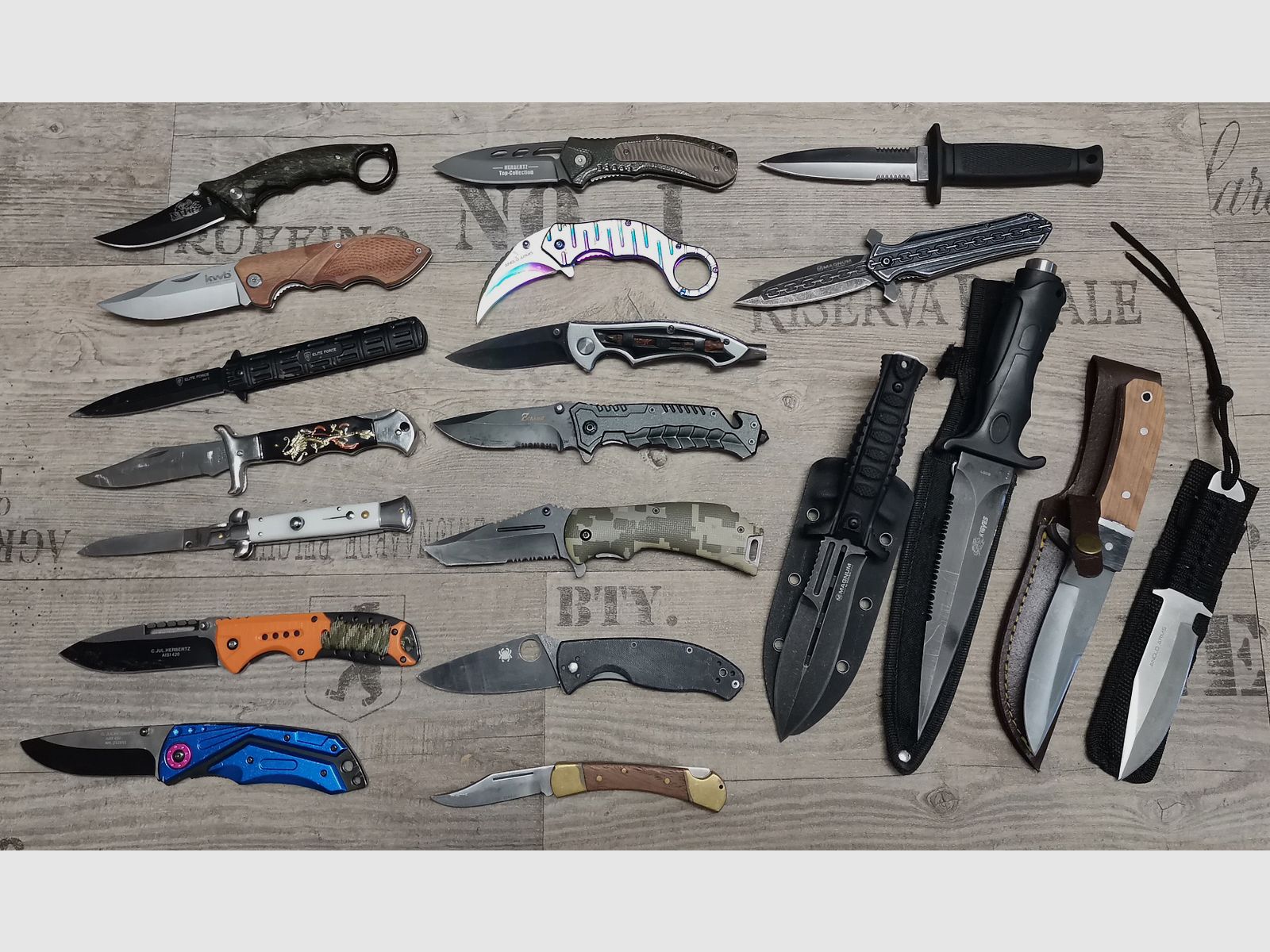 Messer Konvolut Böker Haller Herbertz etc. Karambit Einhandmesser Dolch Springmesser