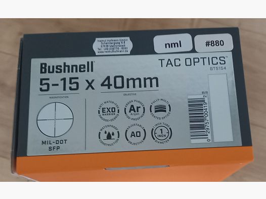 Bushnell Zielfernrohr 5-15 x 40mm Tac Optics neu und OVP