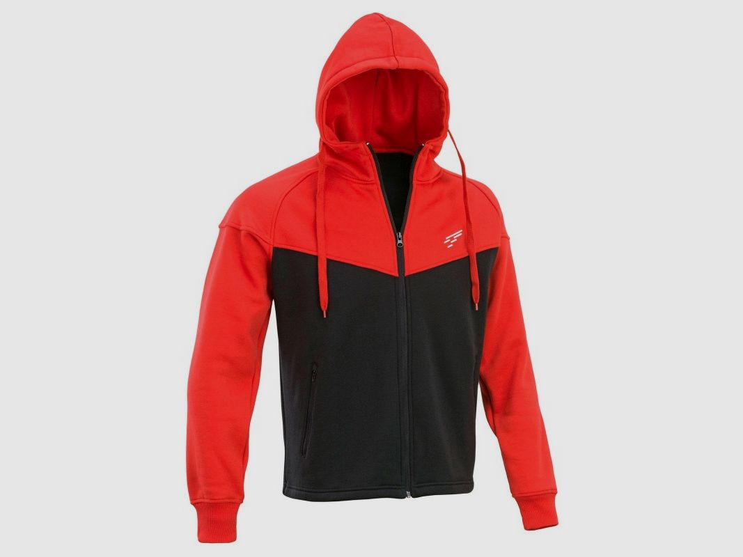 D.FIVE Hoodie met Voorkant Rits Zwart Rood