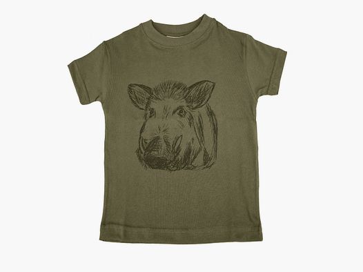 Hubertus Kinder T-Shirt Wildzwijn Hoofd