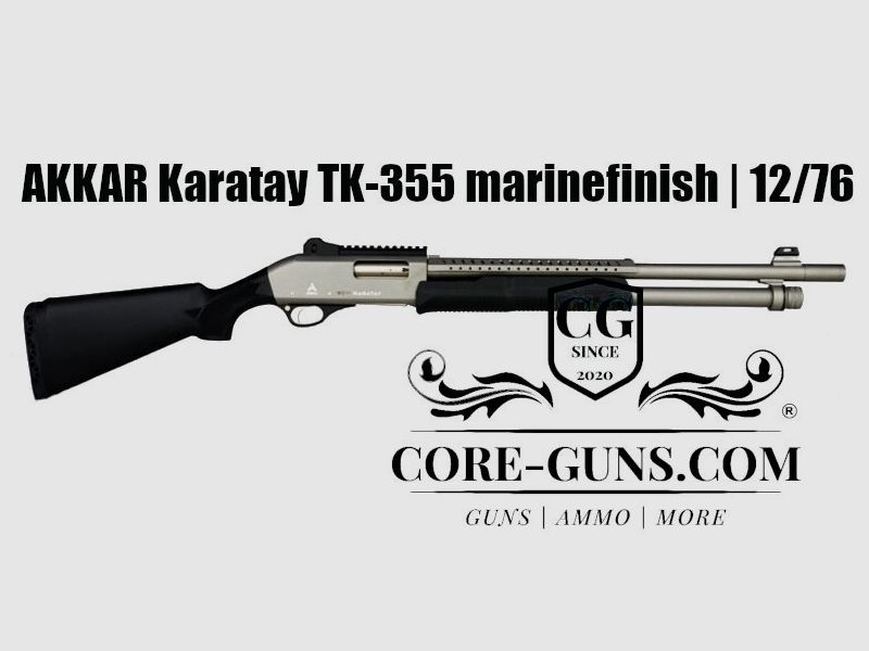 AKKAR Karatay TK-355 vernickelt Vorderschaft-Repetierflinte Kaliber 12/76	 TK355 VSRF