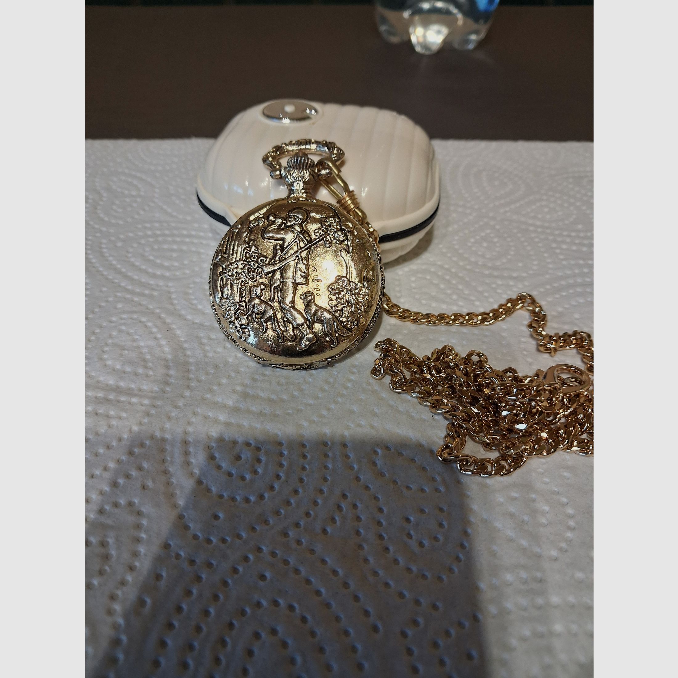 Orologio da tasca con motivo di caccia