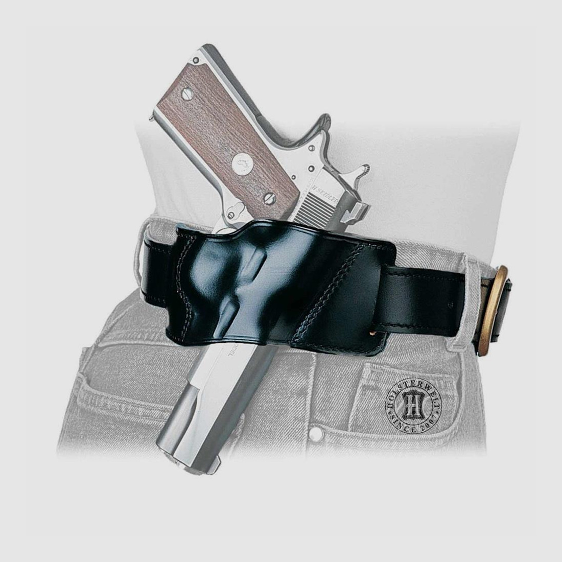 Schnellzieh-Gürtelholster YAQUI 2"-6" K-Frame S&W 10/19/66/67/Combat/Grizly,Colt Trooper,Ruger Security/Service/Speed SIX,Manhurin MR73-Rechtshänder-Braun