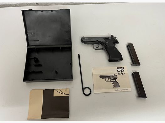 Rareté : Walther PP Super 9x18 Ultra (Police) – Ensemble complet des autorités (Landesforsten RP) – Numéro identique
