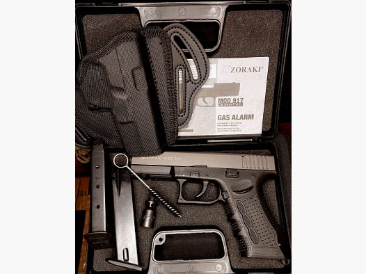 Zoraki 917 Schreckschusspistole 9mm P.A.K. Titan (PTB 1023) mit 2 Magazinen und First Strike Cordura Passform Holster NEU!