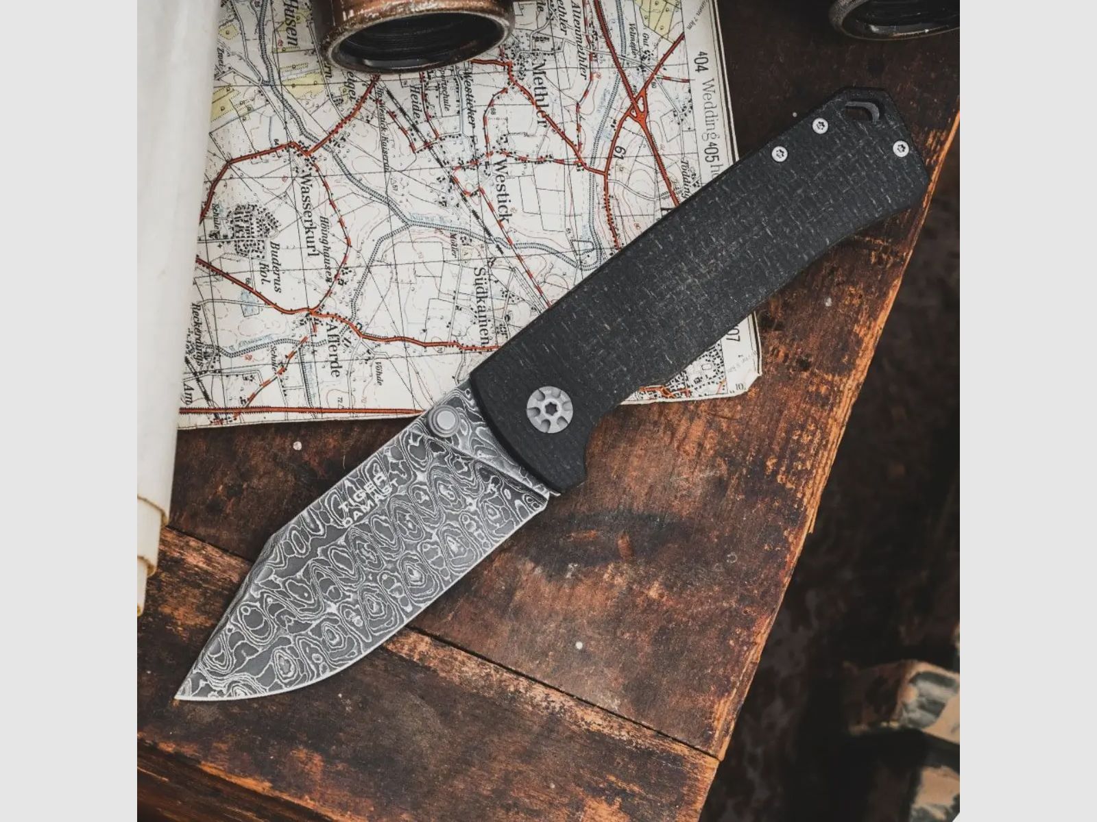 Böker Nóż kieszonkowy Tiger Damascus