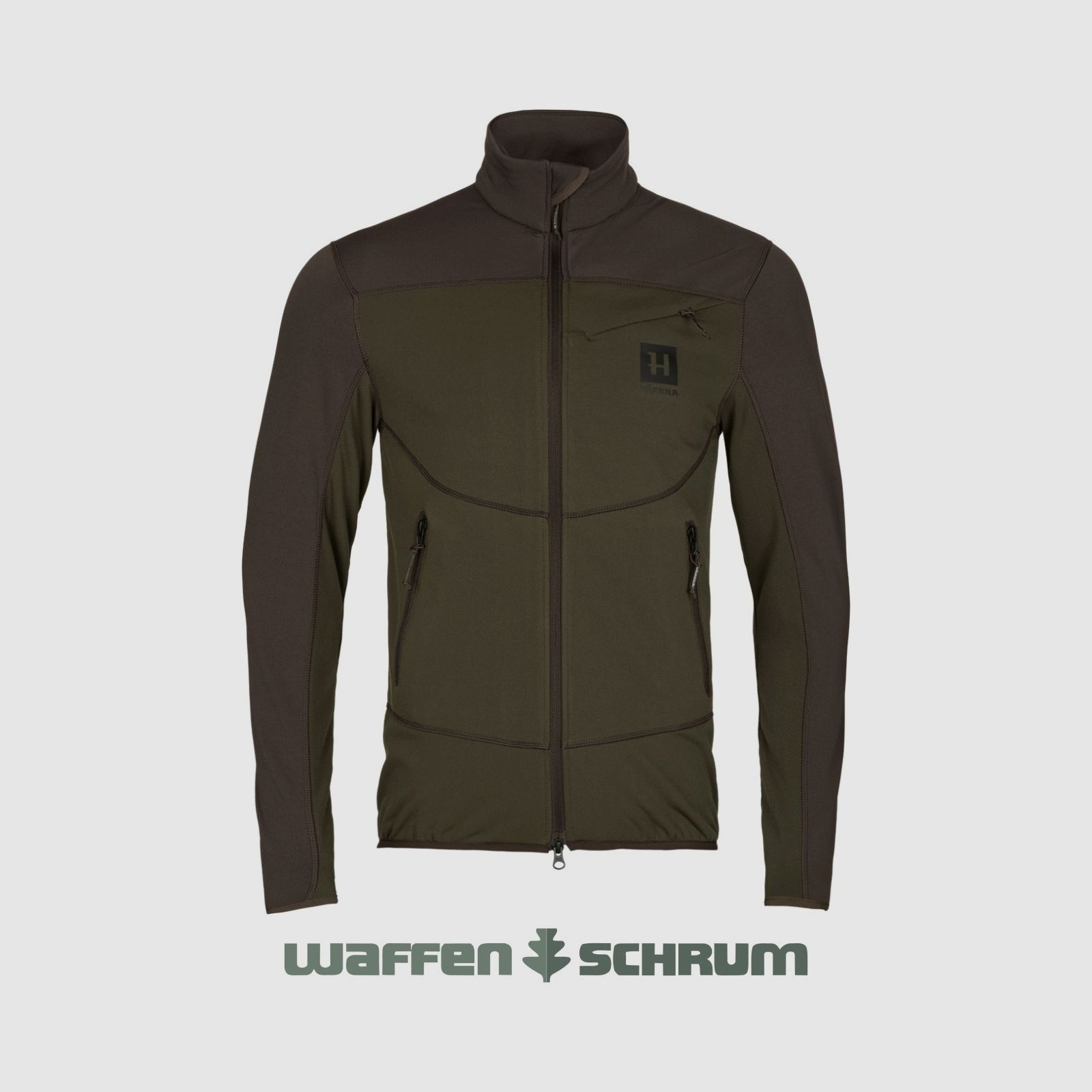 Härkila fleece jacket Olaf willow green/shadow brown
