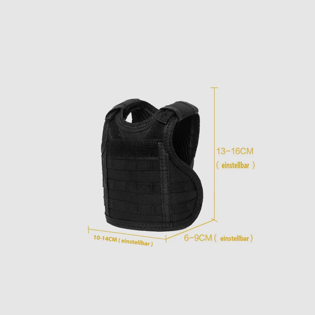 Mini protective vest for beer bottle / wine bottle / thermos bottle - black