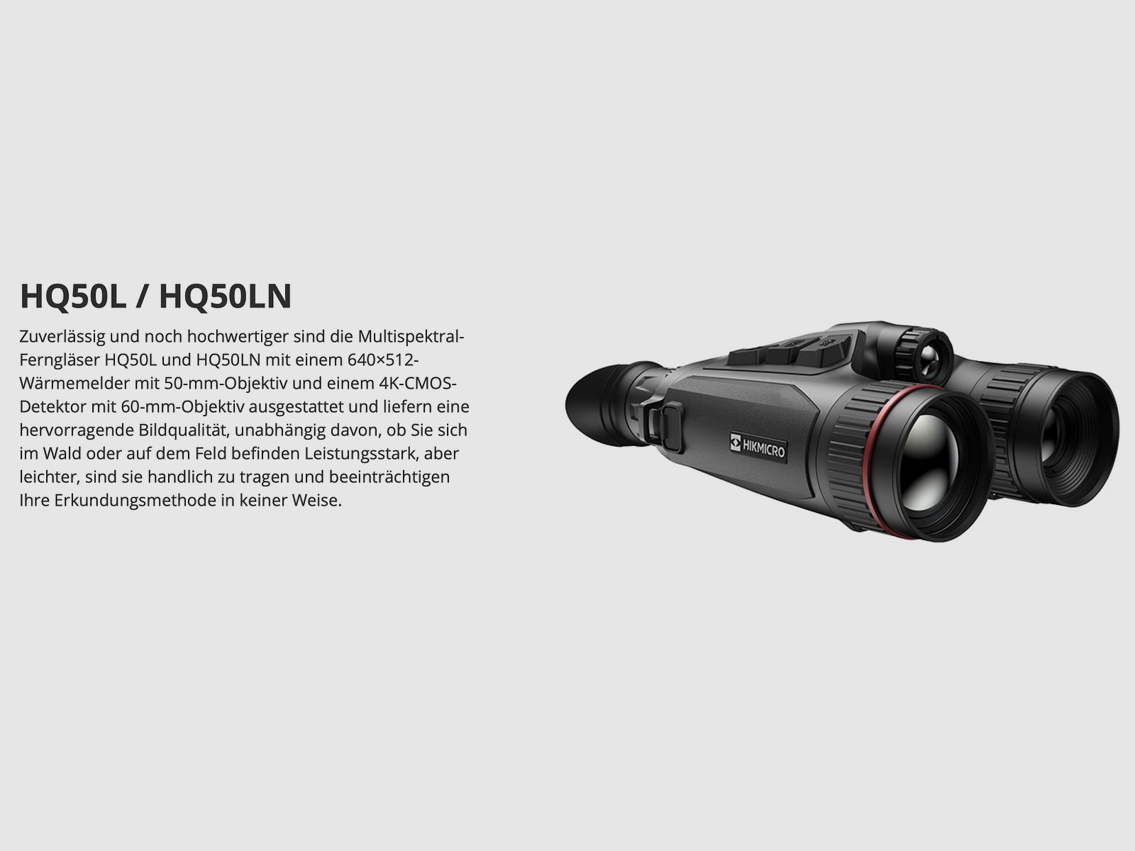Hikmicro Binocular Habrok Pro HQ50L Wärmebild/Nachtsicht/Digitalkamera 850Nm 3840 × 2160
