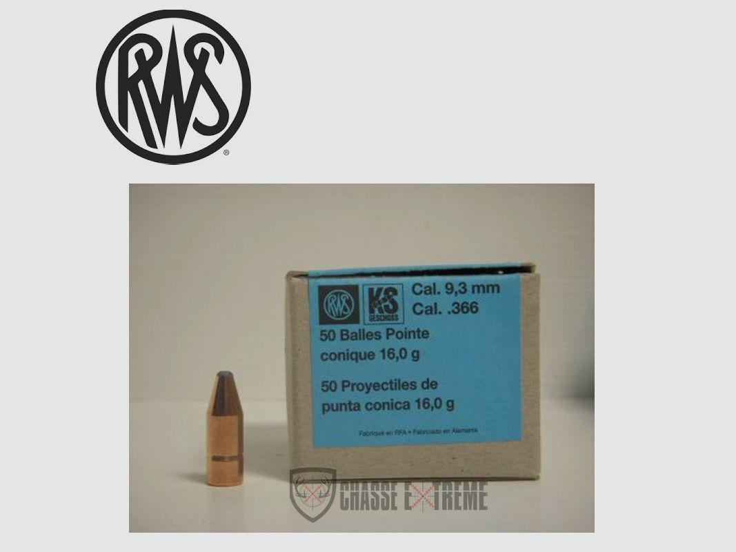 50 Geschosse RWS Kal 9,3mm KS, Bild 1 von 3